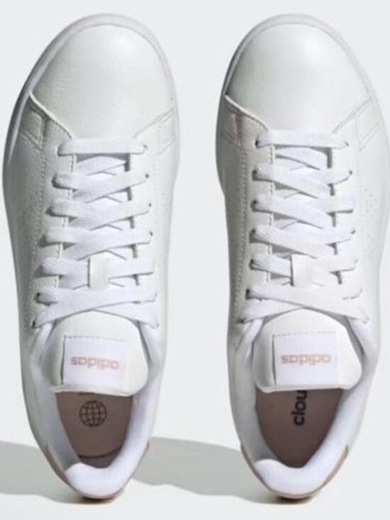 adidas Shoes - White & Taupe Adidas Advantage Sneakers